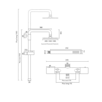 colonne de douche thermostatique noir - AquaZenith