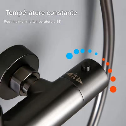 colonne de douche thermostatique noir - AquaZenith