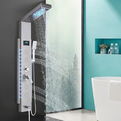 colonne de douche hydromassante noir - AquaZenith