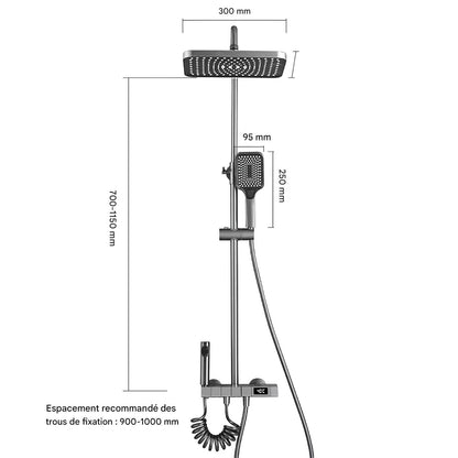 colonne de douche avec mitigeur thermostatique - AquaZenith