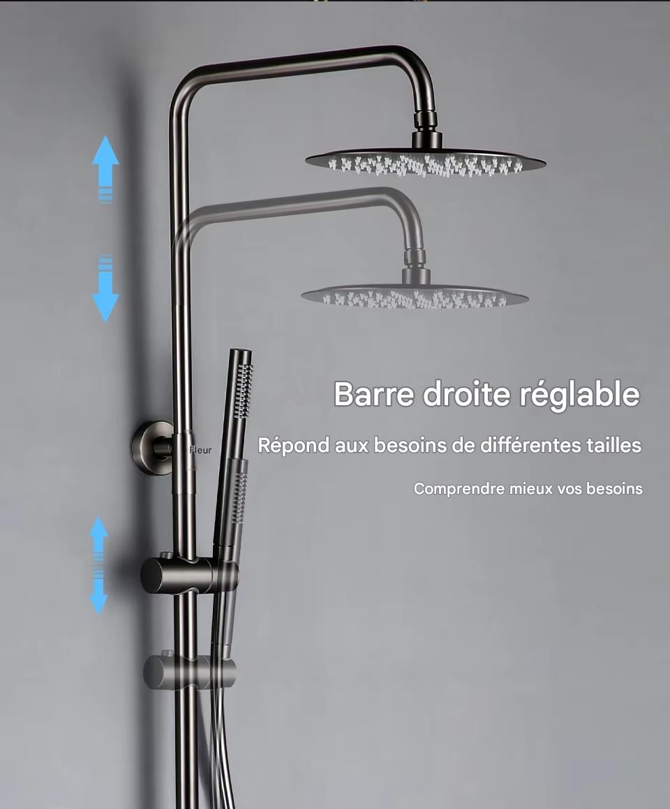 colonne de douche thermostatique noir - AquaZenith