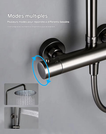 colonne de douche thermostatique noir - AquaZenith