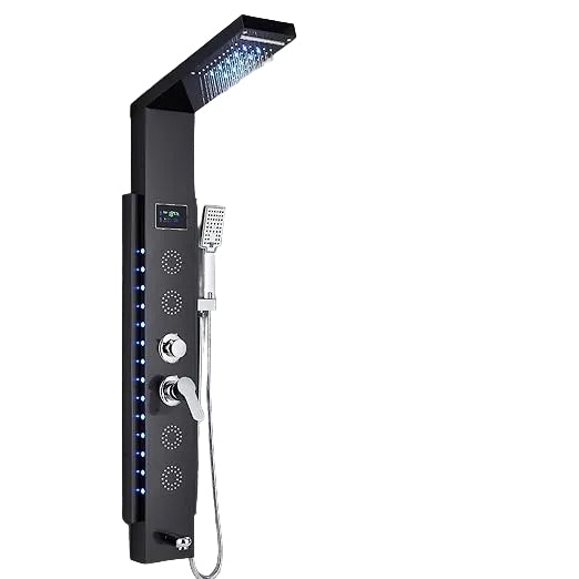 colonne de douche hydromassante noir - AquaZenith