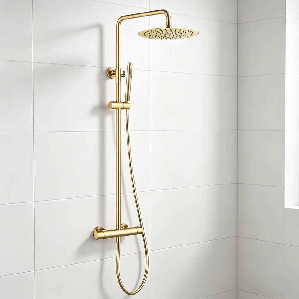 Colonne de douche thermostatique or brossé - AquaZenith