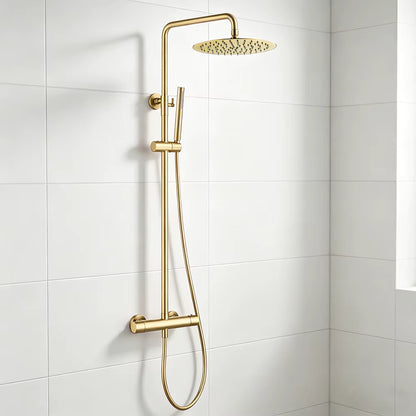 Colonne de douche thermostatique or brossé - AquaZenith