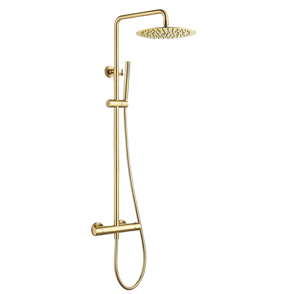 Colonne de douche thermostatique or brossé - AquaZenith