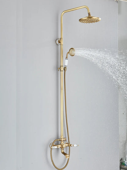 colonne de douche laiton brossé - AquaZenith