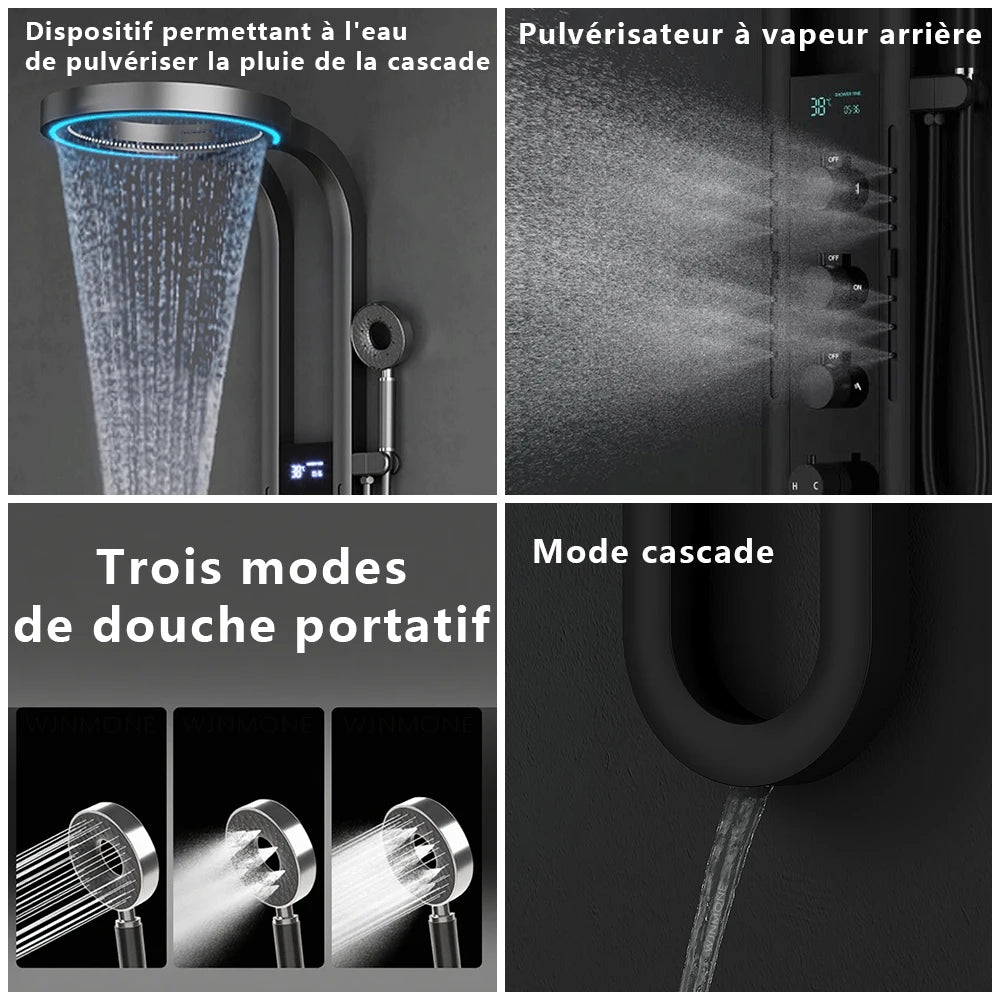 colonne de douche hydromassante haut de gamme - AquaZenith
