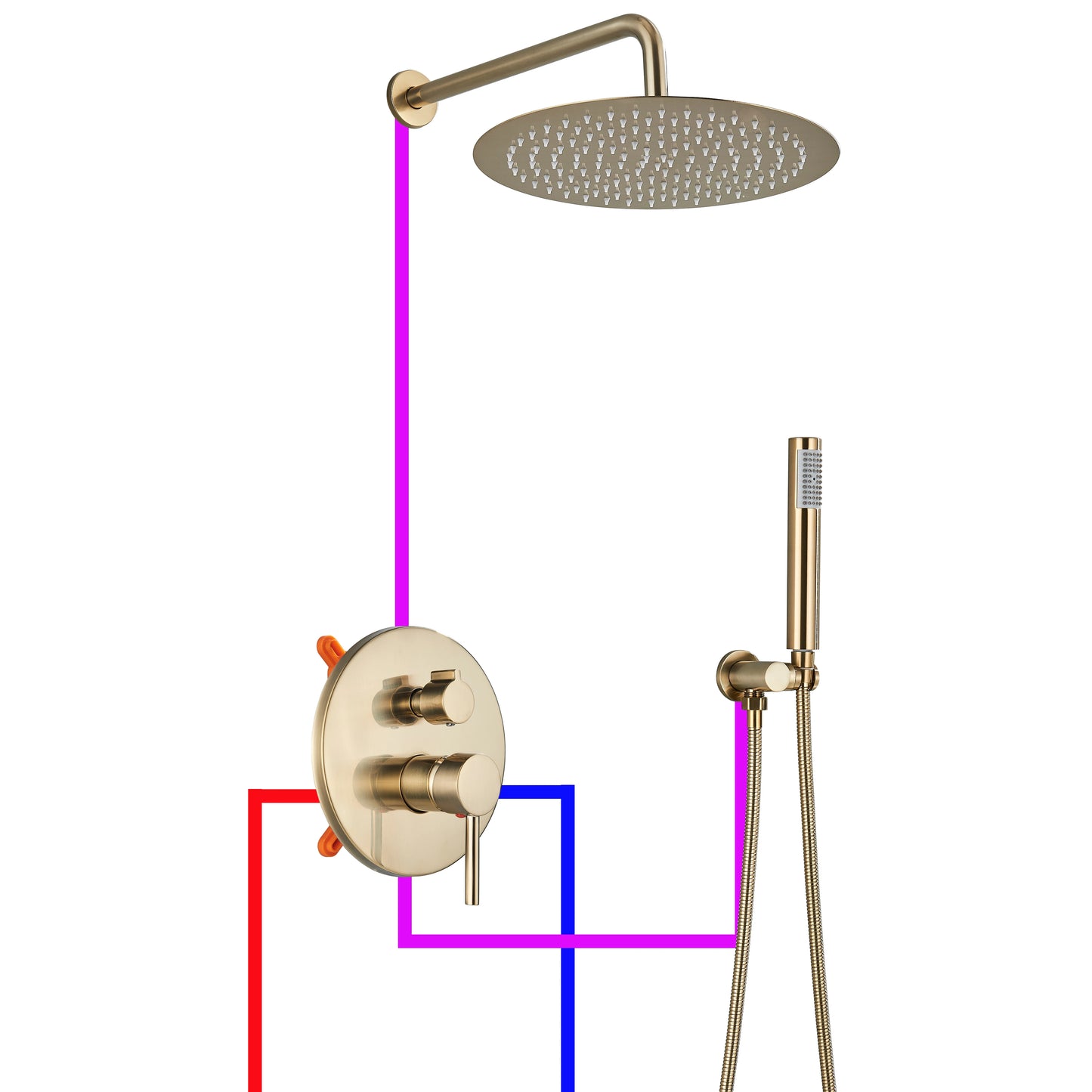 Colonne de douche encastrable thermostatique - AquaZenith