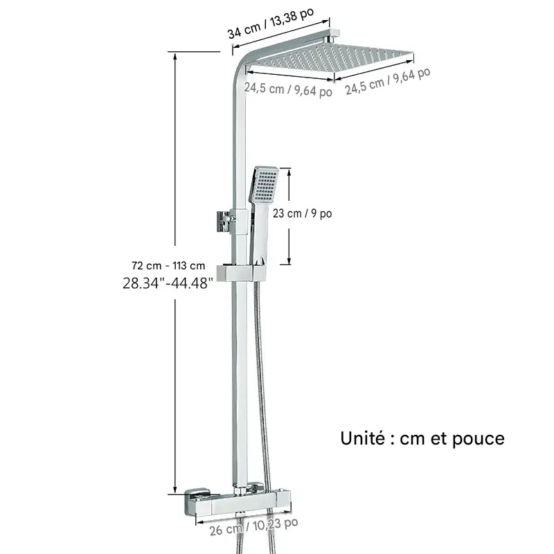 colonne de douche sans robinetterie - AquaZenith