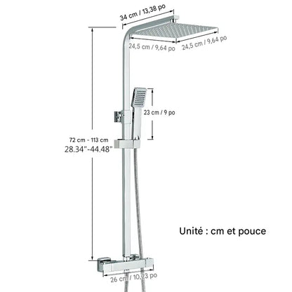 colonne de douche sans robinetterie - AquaZenith