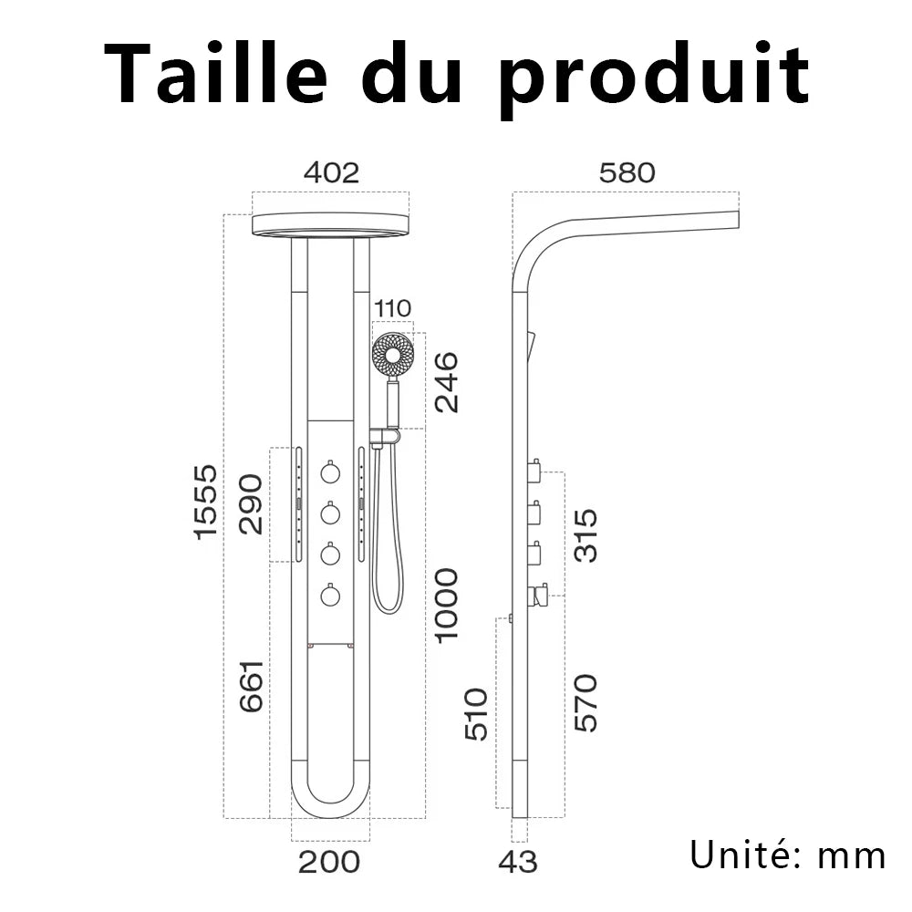 colonne de douche hydromassante haut de gamme - AquaZenith