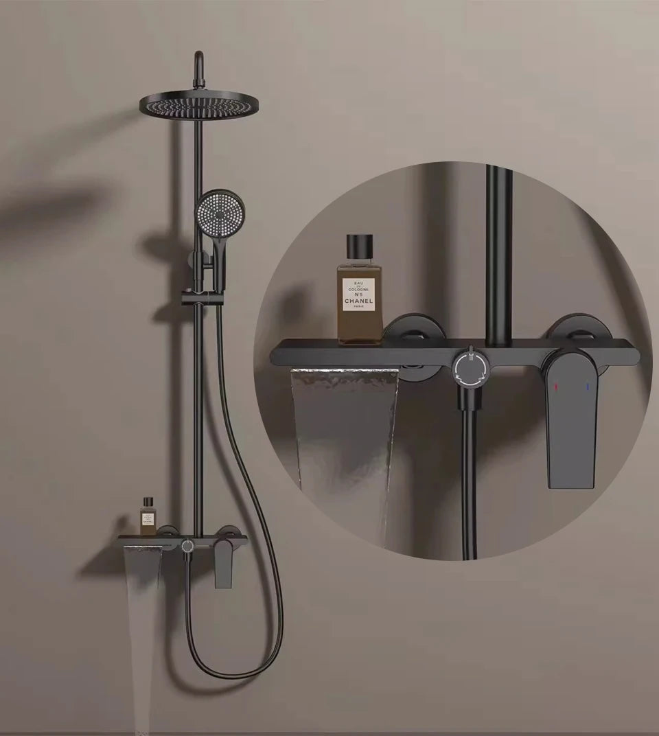 colonne de douche noir mat - AquaZenith