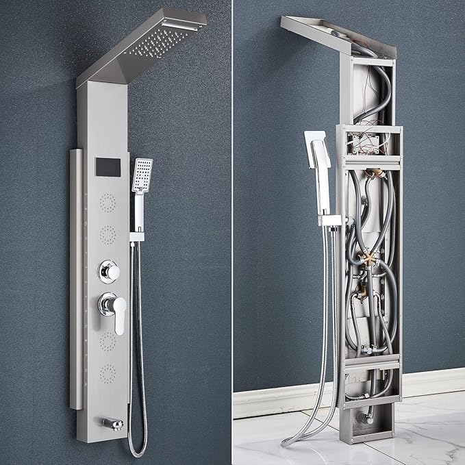 colonne de douche hydromassante noir - AquaZenith