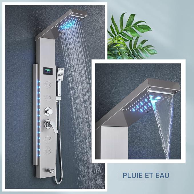 colonne de douche hydromassante noir - AquaZenith