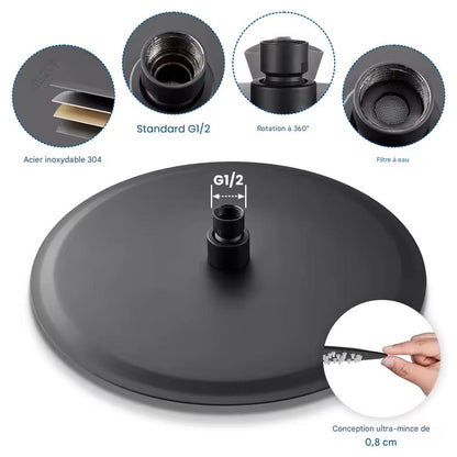 colonne de douche thermostatique noir - AquaZenith